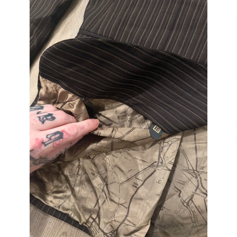 Ted Baker Endurance Mens Brown Pinstripe Wool‎ Cashmere Suit Jacket Blazer NWT